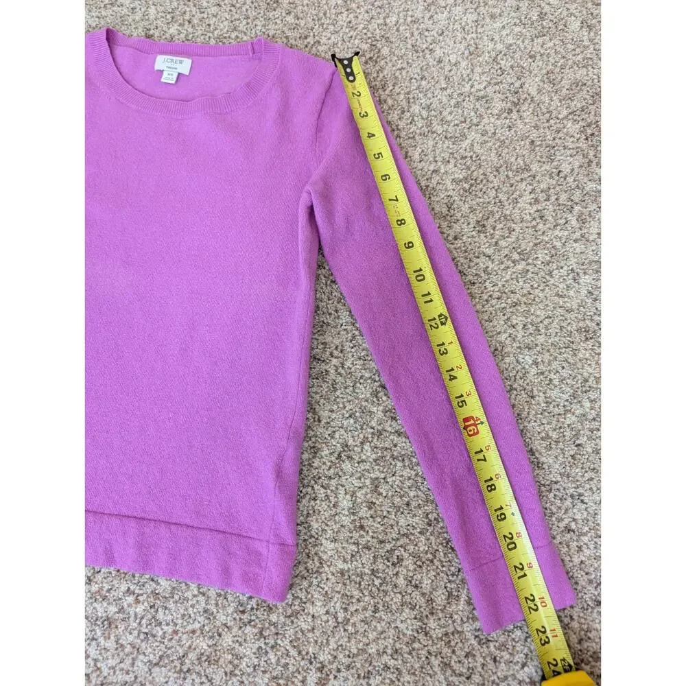 J.CREW Sweater Women XS Hot Pink Teddie Pullover Cotton Merino Wool